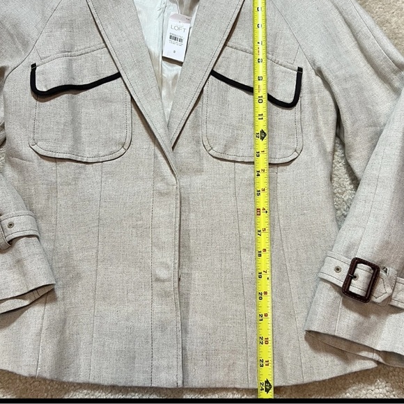 Ann Taylor Loft Linen Blazer Beige Cape Back Women's Size 8 - Picture 11 of 16